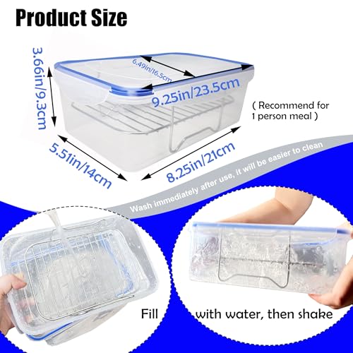 Batter Bowl, Breading Bowl with Lid Flour Shaker for Seasoning Fried Chicken, Fish, Shrimp, Just Flip (Blue)