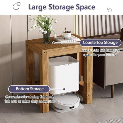 Solid Wood Fish Tank Stand, Indoor Storage Rack, with Non-Slip Foot Pads, Customizable Size, Suitable for Home, Office and Hotel Use(60x30cm/23.6x11.8in) - size: 60x30cm/23.6x11.8in