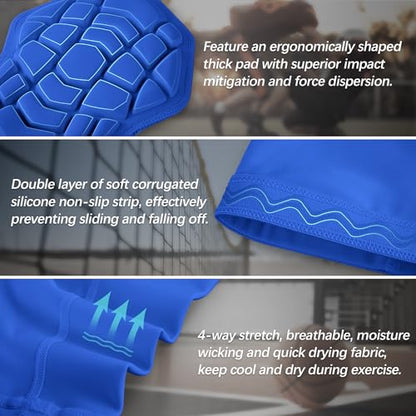 Knee Pads Compression Leg Sleeve Wrestling Volleyball Football Knee Pads, Knee Compression Sleeve for Youth Adult, 1 pair of Knee Sleeves ((#1) Blue-2pcs,Small) - color: (#1) Blue-2pcs, size: Small