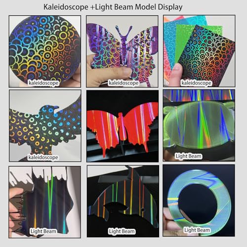 JUUPINE 257x257mm Bambu Lab Build Plate for Bambu Lab X2D/A1/P1P/P1S /P2S/X1/X1C/X1E/3D Printer, 3D Printer Flexible Spring Steel Sheet Removable Platform (Smooth Kaleidoscope+Smooth Light Beam) - color: PEY-Kaleidoscope+PEY-Light Beam