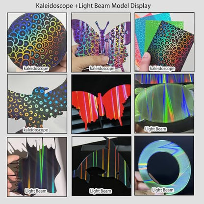 JUUPINE 257x257mm Bambu Lab Build Plate for Bambu Lab X2D/A1/P1P/P1S /P2S/X1/X1C/X1E/3D Printer, 3D Printer Flexible Spring Steel Sheet Removable Platform (Smooth Kaleidoscope+Smooth Light Beam) - color: PEY-Kaleidoscope+PEY-Light Beam