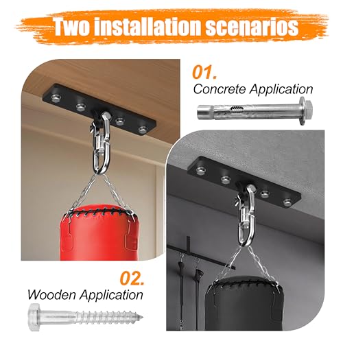Heavy Bag & Punching Bag Hanger, Wall, Ceiling, Beam Mount Options - color: Ceiling - Flat Bracket