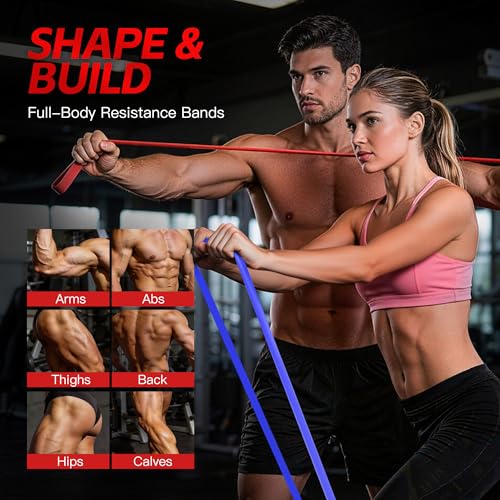 Pull Up Bands, Resistance Bands Set, Exercise Workout Bands for Men & Women, Ideal for Body Stretching, Physical Therapy and Muscle Training - color: Dark Blue