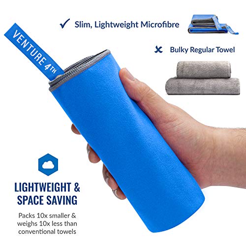 VENTURE 4TH Quick Dry Travel Towel, Ultra Soft Microfiber - 3 Sizes - color: Navy Gray, size: 40.00" x 21.00"