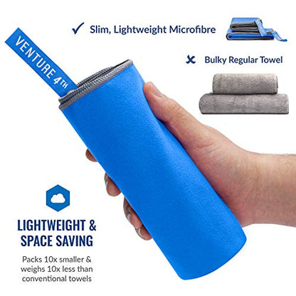 VENTURE 4TH Quick Dry Travel Towel, Ultra Soft Microfiber - 3 Sizes - color: Navy Gray, size: 40.00" x 21.00"