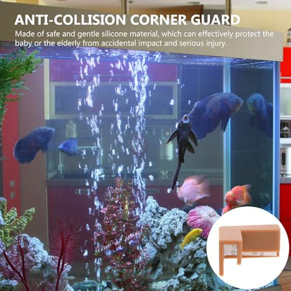 BESPORTBLE 6pcs Silicone Corner Bumpers for Fish Tank and Table Protection, Medium Brown Flexible Edge Guards for Aquarium and Pet Carrier Safety