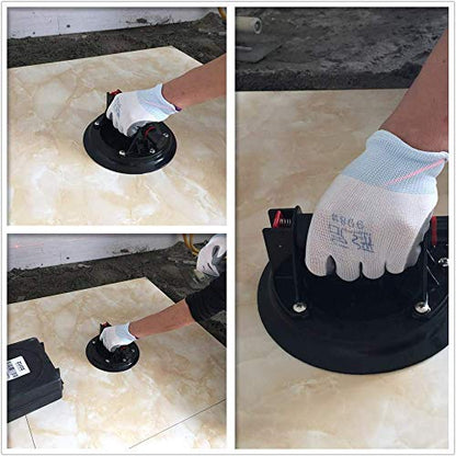 8" Glass Suction Cup Heavy Duty Hand-held Glass Lifter, Powerful Industrial Vacuum Lifter with handle for Granite Lifting &Window Replacement, 520 lbs Load Capacity/Carring Case