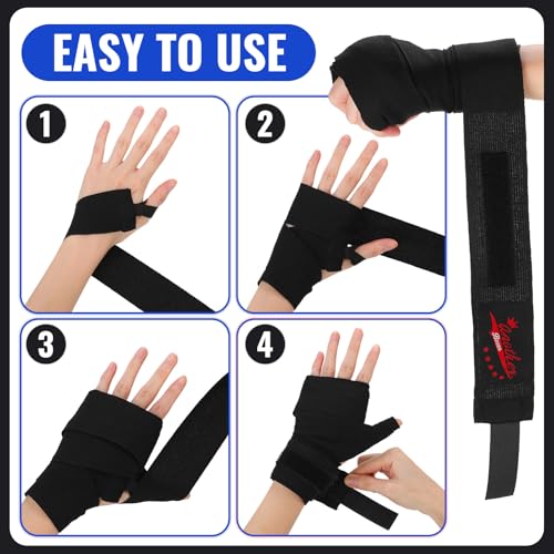 Jerify 15 Pairs Boxing Wraps Bulk for Hand 180‘' - color: Multicolor