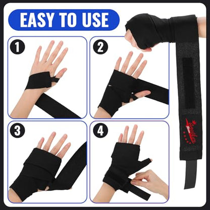 Jerify 15 Pairs Boxing Wraps Bulk for Hand 180‘' - color: Multicolor