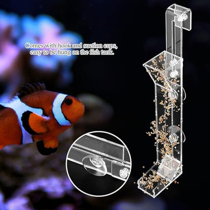 Acrylic Shrimp Feeding Tube, Shrimp Feeder Transparent Glass Shrimp Feeding Dish Tray with Suction Cups for Fish Jar Aquarium Crystal Shrimp Crabs Clams