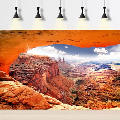 2 Packs Sunsert Rock Stone Formation Reptile Tank Background Orange Desert Gobi Clear Blue Sky Aquarium Background Beautiful Arches National Park Stone Cavern Landscape Fish Tank Backgrounds 36x18in