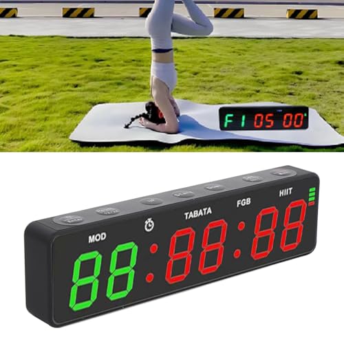 Gym Timer, Workout Timer, Magnetic Digital Timer with Interval Stopwatch 1000mAh Rechargeable for Home Gym Boxing