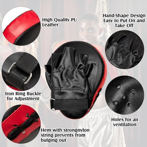 Gemscream 10 in 1 Taekwondo Kick Pad Boxing Equipment Set - color: Red