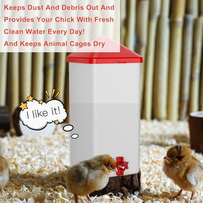 ZenxyHoC Baby Chick Waterer 0.26 Gal with Versatile- and Horizontal Nipple Drinker