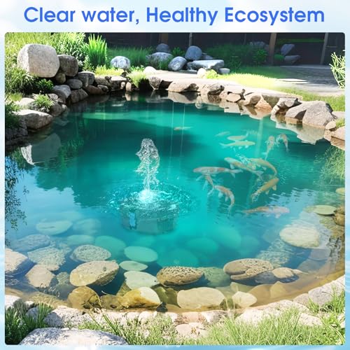 Small Pond Filter Box - Pond Filter with Bio-Balls & Ceramic Rings, Submersible/Fountain Pump Compatible for Koi Ponds, Garden Fountains & Aquariums (No Built-in Pump)