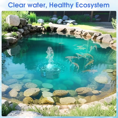 Small Pond Filter Box - Pond Filter with Bio-Balls & Ceramic Rings, Submersible/Fountain Pump Compatible for Koi Ponds, Garden Fountains & Aquariums (No Built-in Pump)
