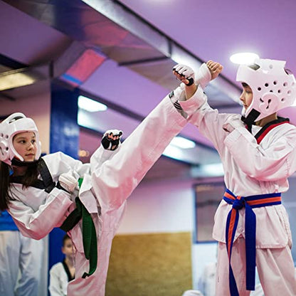 Xinluying MMA Gloves, 8mm EVA Padding, Adjustable Wrist Strap, Women & Kids - color: White, size: Small