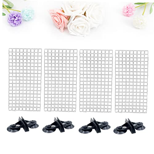 ORFOFE Aquarium Isolation Panel Transparent Spliced Lattice Plates Random Color Suction Cups Easy to Install Divider for Fish Breeding and Separation - color: White