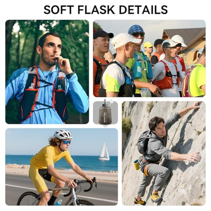 250ml Soft Flask Soft Water Bottle for Running, Hiking, Cycling and Climbing - Grey - color: 250ml, grey