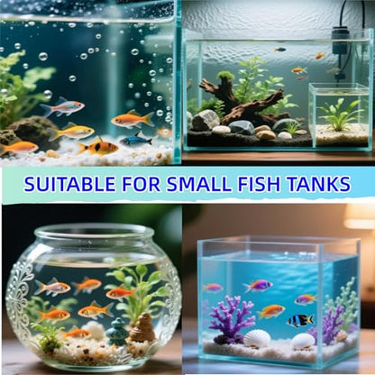AQUANEAT Aquarium Air Stone Disc, 1.4 Inch Nano Bubble Stone Kit Quiet Dissolved Oxygen Diffuser with Accessories tubing and valves for Small Fish Tank