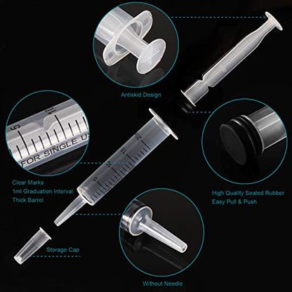20ml Plastic Syringe Without Needle for Liquid - Measuring Syringes with Caps , Separate Sterile Packaging , Pet Medicine Small Syringe for Cats and Dog - 20 ml 4Pack