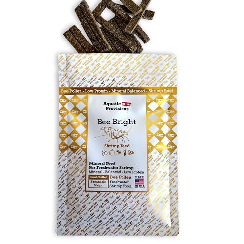 Aquatic Provisions Bee Bright Shrimp Feed, Mineral Shrimp Food for Neocaridina and Caridina with Bee Pollen and Oyster Shells, 0.35 oz (10g)