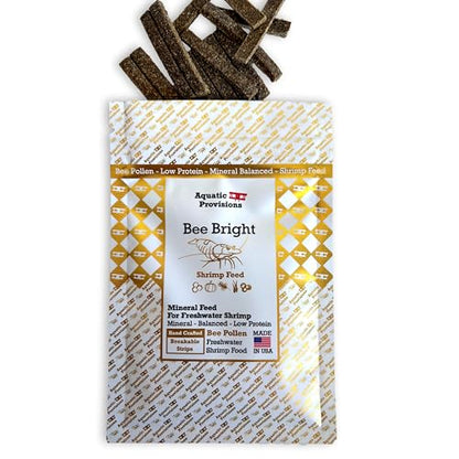Aquatic Provisions Bee Bright Shrimp Feed, Mineral Shrimp Food for Neocaridina and Caridina with Bee Pollen and Oyster Shells, 0.35 oz (10g)
