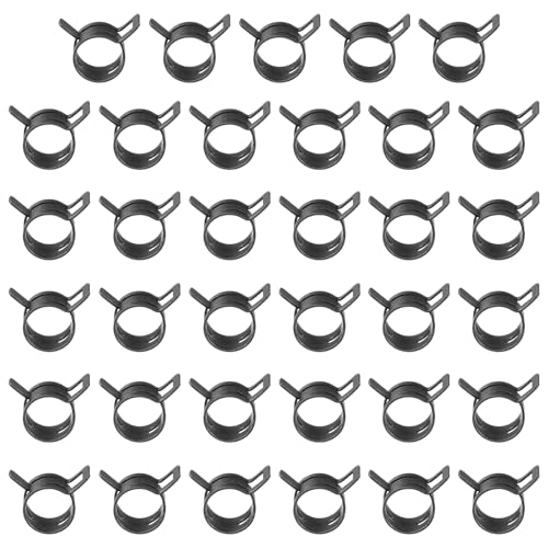 PATIKIL Spring Band Hose Pipe Clamps for 14-15.8mm OD Hose, 35 Pack Silicone Vacuum Constant Tension Band Clips for Fuel Line Silicone Air Hose Tube Water Pipe, Black - color: Black, size: 14-15.8mm