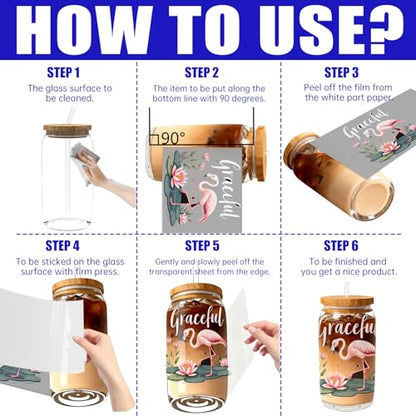 UV DTF Cup Wrap Transfer Stickers, 4 Sheets Flamingos Rub On Transfers for Tumblers Water Bottles Glass Cups Mugs Ceramics - style: Flamingos