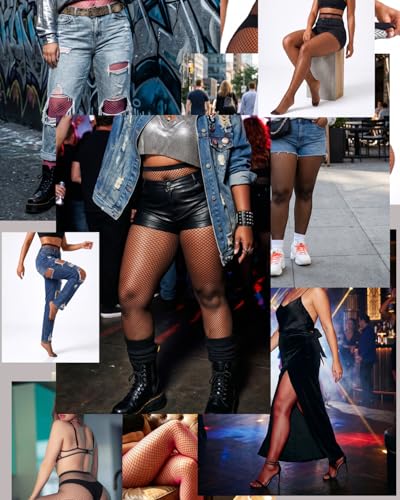 2 Pairs Plus Size Black Fishnet Stockings for Women High Waist Fishnet Tights