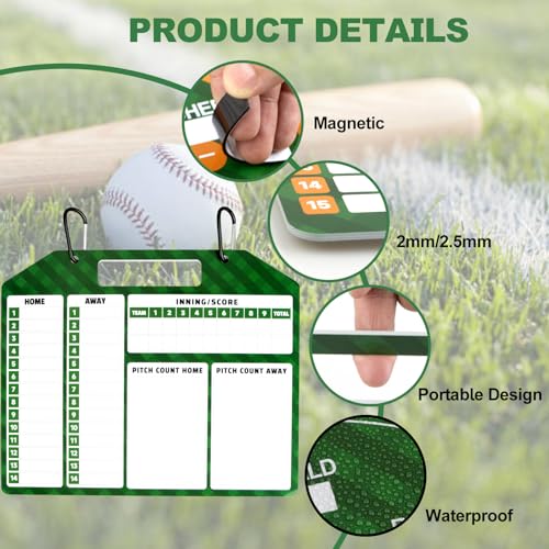 Magnetic Baseball Lineup Board for Dugout, Dry Erase Coach Lineup Board - style: Baseball Board