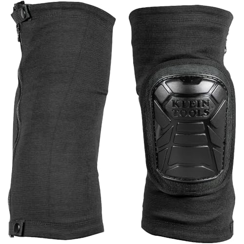 Klein Tools 60850 Tough-Flex Knee Sleeves for Work, Construction, Low-Profile Sleeve with Zipper, Gel-Like Foam, Black, XL/XXL - size: XL/XXL