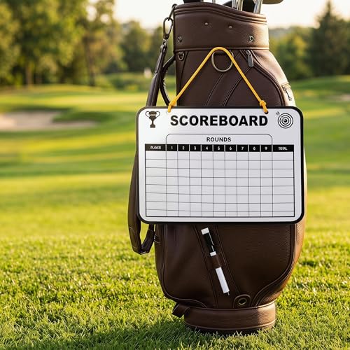 POPETPOP Golf Scorecard Board Erasable Hanging Dry Erase Score Card Boards Reusable with 1 Pen Game Score Keeper for Men Women Golfer, Family