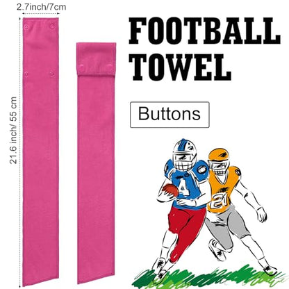 Fanfanwin 6 Pcs Football Towels with Buttons Quick Dry Sports, Pink | Button Design Prevents Slipping, Quick Dry Basketball Workout, Lightweight Sweat Absorbent Towels Athletes Gym Training Use - color: Pink