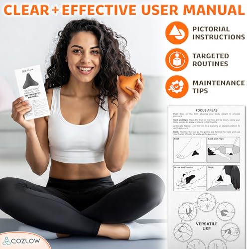 Pyramid Shaped Massage Tool for Trigger Point Therapy & Myofascial Release - color: Orange - Style D