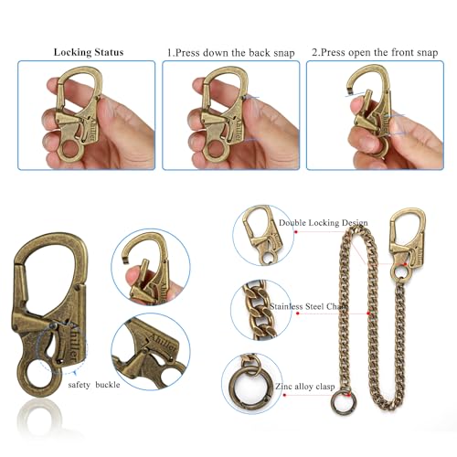 Ahiller Heavy Duty Key Wallet Chains for Men Biker - color: Bronze-yk-2p