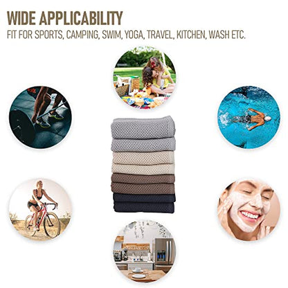 8 Pack Cotton Sports Towel, Gym Towel, Waffle Pattern - size: 8Pcs-4Colors