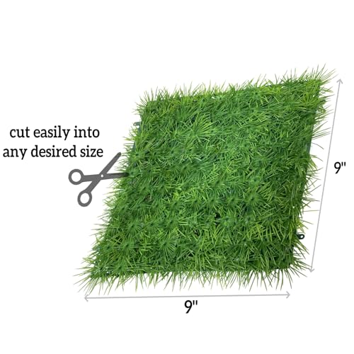 Hermit Crab Climbing Wall Fish Tank Decorations 3PCS 9 inches Artificial Plastic Lawn Landscape Green Plants for Saltwater Freshwater Tropical Fish Tank Decoration,with 12 Pcs Suction Cups - size: 3pcs10"*10"