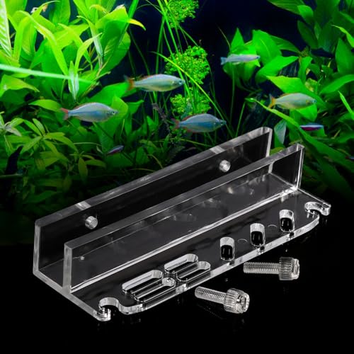 Acrylic Transparent Aquarium Tool Holder 7-Hole Rack Wall Mount Storage Fish Tank Maintenance Organizer for Scissors Tweezers Scraper Spatula