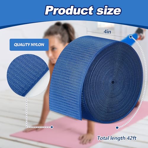 Shappy Gymnastics Mat Hook Fastener Gymnastics Cheer Mats Tape Strip for Tumbling 4" Wide Carpet Repair Nylon Hook for Carpet Bonded Foam Seams Cheer Gym Floors Cheerleading Supplies - color: Royal Blue