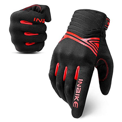 INBIKE Motorcycle Gloves Breathable Mesh Touchscreen Hard Knuckles - color: Red, size: XX-Large