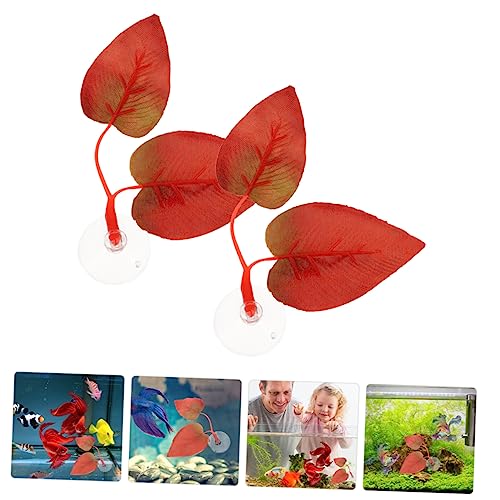 SUPVOX 2pcs Betta Fish Leaf Hammock Pad for Aquarium Betta Resting Bed Cups for Comfort and Spawning Simulation