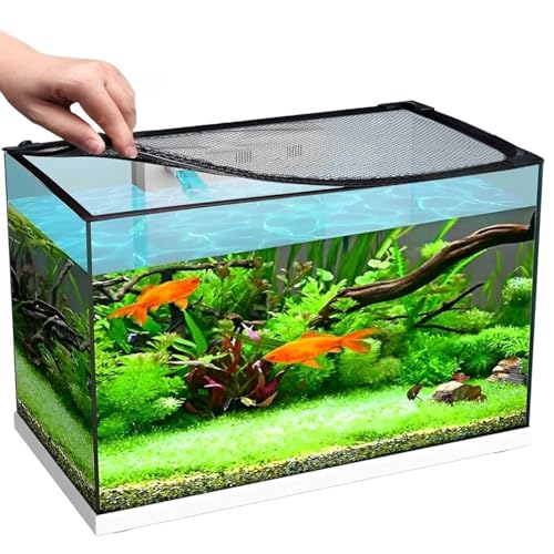 Easy Install DIY Fish Tank Lid, Anti-Jump Hood Cover for Tanks, Adjustable Mesh Aquarium Lid, Washable & Custom(110x60cm)