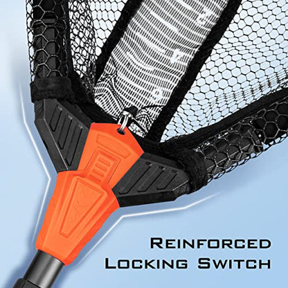 KastKing Pontus Fishing Net, Foldable & Lightweight Landing Net with Built in Length Scale, Strength Aluminum Handle, Fishing Gear and Gift for Men - style: Net Combo- Hoop Size: 18"(extendable)