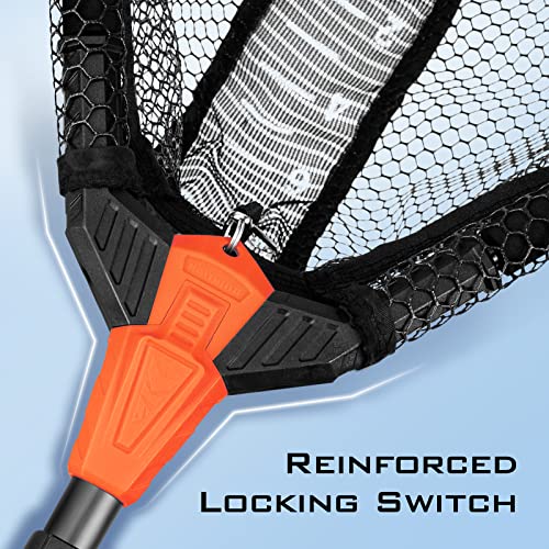 KastKing Pontus Fishing Net, Foldable & Lightweight Landing Net with Built in Length Scale, Strength Aluminum Handle, Fishing Gear and Gift for Men - style: Hoop Size: 18"(extendable)