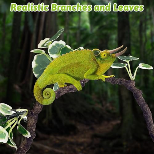 Flexible Bend-A-Branch Climbing Reptile Jungle Vines Snake Climbing Branch for Terrarium Plants Crested Gecko Tank Accessories for Leopard Gecko Lizard Chameleon Frog (Green)