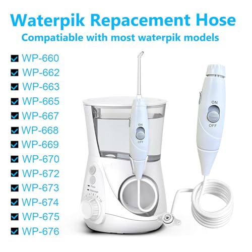 Flosser Replacement Handle Standard Water Hose Plastic Handle with Water Flosser Replacement Jet Tip Compatible with WP-100 WP-300 WP-660 WP-900, Pack of 1 Handle Hose (Grey) - color: Grey
