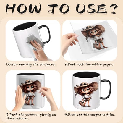 24PCS Summer Weird Girls UV DTF Cup Wrap UV DTF Cup Wraps Suitable for Mugs, Glasses, Notebooks, Computers, Tables and Chairs, etc. for DIY Creativity, High Viscosity UV DTF Transfer Paper - style: Summer Weird Girls