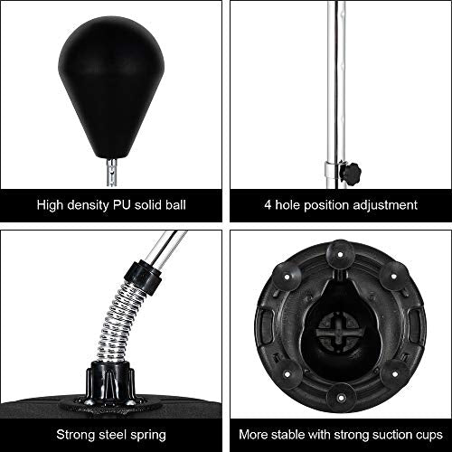 PEXMOR Reflex Bag, Freestanding Punching Bag with Stand, Speed Boxing Ball, Height Adjustable for Adults & Teens, Perfect for Stress Relief/Fitness/Punch Training at Home, Easy Assembly & Durable