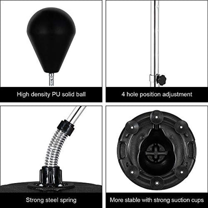 PEXMOR Reflex Bag, Freestanding Punching Bag with Stand, Speed Boxing Ball, Height Adjustable for Adults & Teens, Perfect for Stress Relief/Fitness/Punch Training at Home, Easy Assembly & Durable